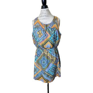 Adorable Eyeshadow dress sleeveless bohemian print xl